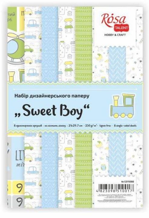 Sada papierov na scrapbooking Sweet Boy 21 x 29.7 cm | 8 listov