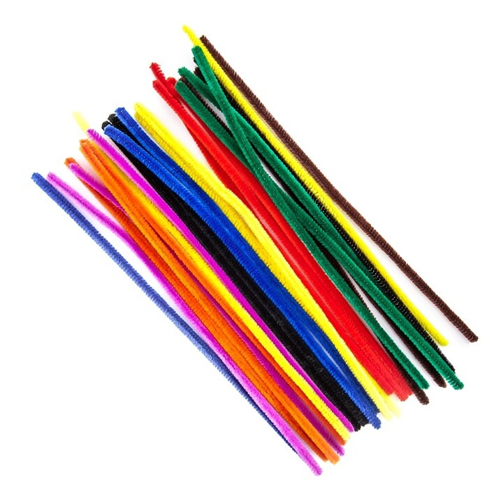 Farebné chlpaté drôtiky - 30 cm x 8 mm / 25 ks