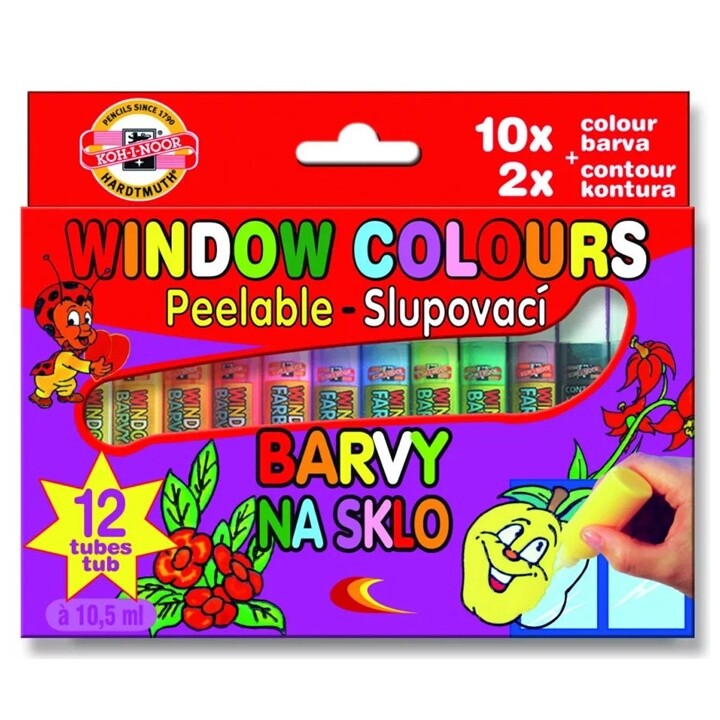 Sada zlupovacích farieb na sklo 12x10 ml​ KOH-I-NOOR