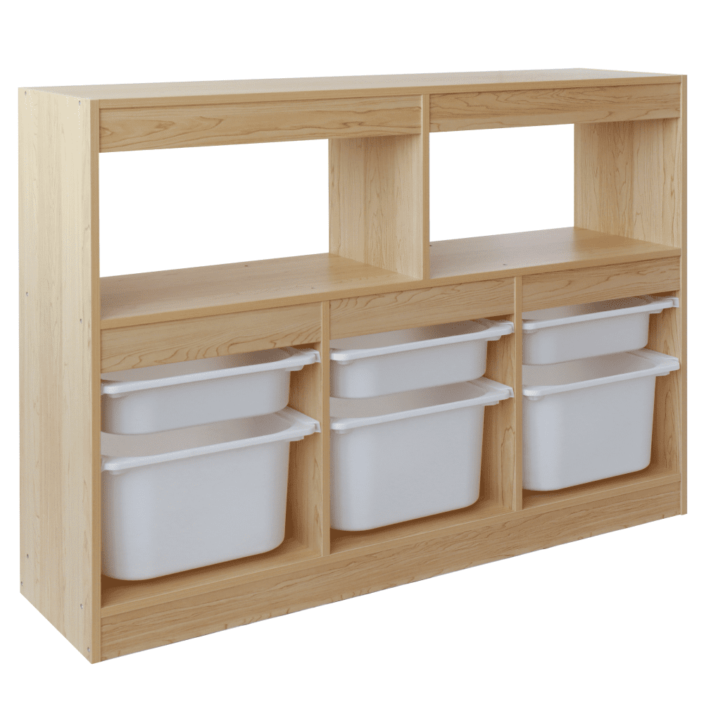 Organizér s úložnými boxami, dub/biela, TRIVIX