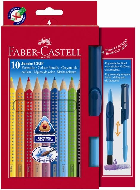 Pastelky Jumbo Grip set 10 ks + štetec klik