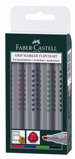 Popisovač Grip Flipchart zrezaný/4 set