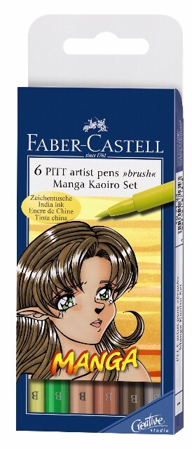 PITT umelecké perá Manga Kaoiro set. Etui 6ks