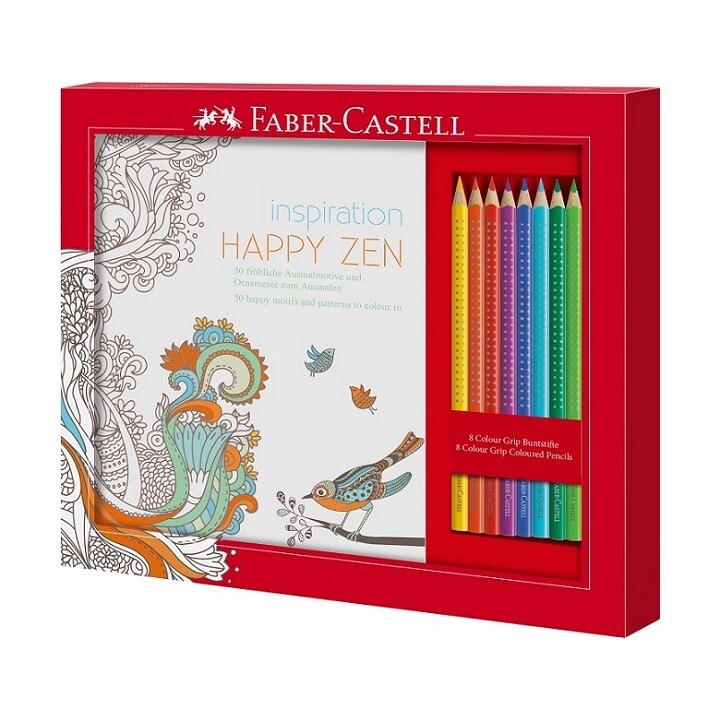 Sada akvarelových pasteliek + inšpiračné omaľovánky Happy Zen s 50 motívmi
