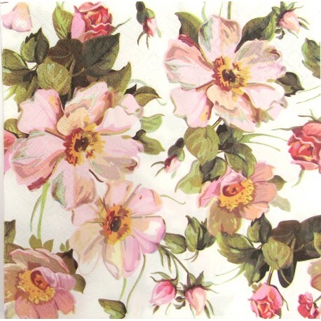 Servítky na DEKUPÁŽ - Flower in Pastel - 1 ks