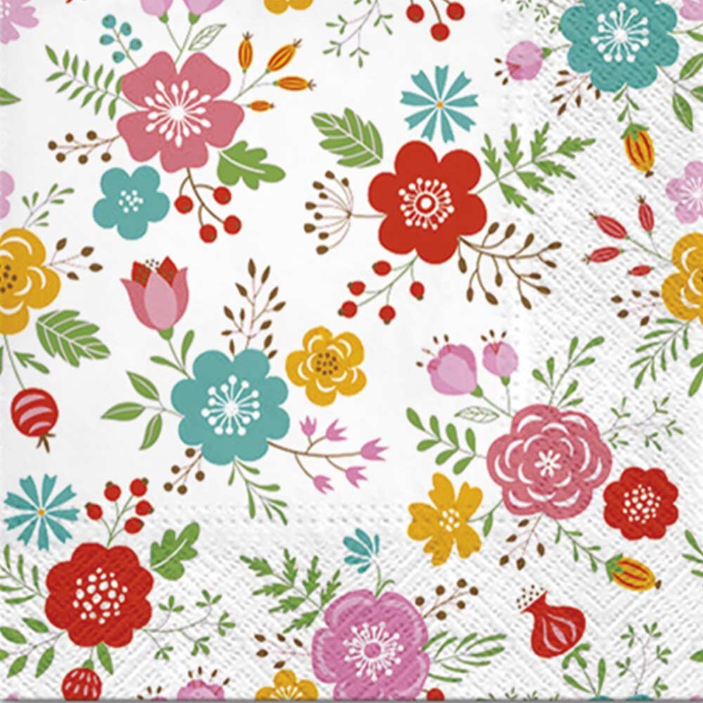 Servítky na DEKUPÁŽ - Flowery Meadow - 1 ks