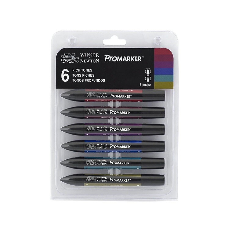 Sada 6 popisovačov Winsor & Newton Promarkers / sýte odtiene