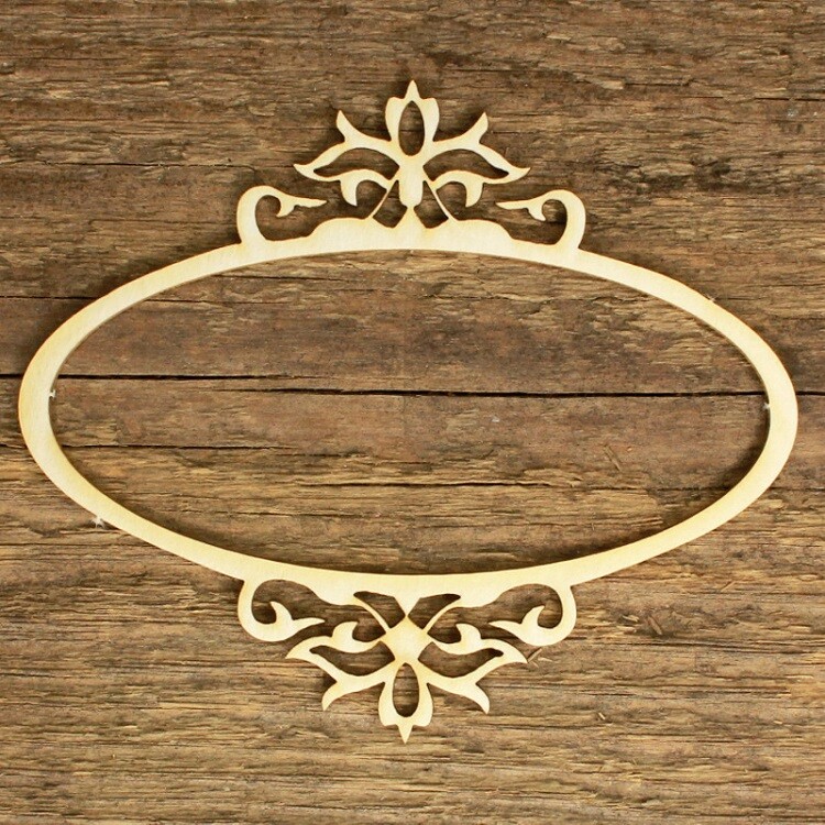 Drevený dekoračný rámček – okrúhly ornament