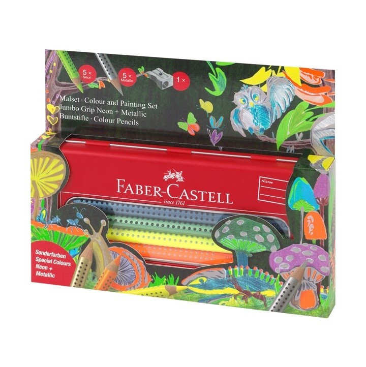 Farebné ceruzky Jumbo Grip SET Neon + Metallic