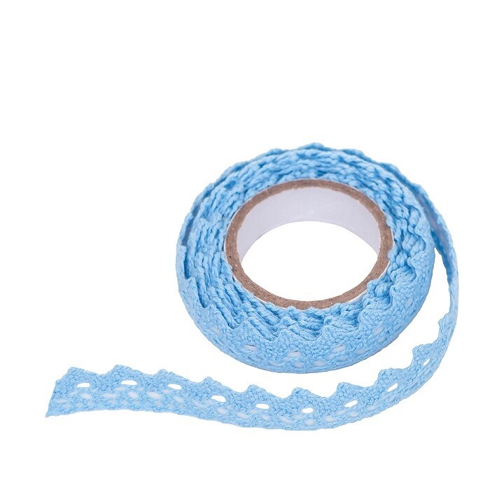 Bavlnená samolepiaca stuha krajka 1.8 m / Blue