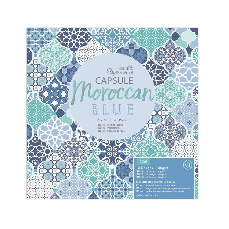 Sada dekoračných papierov Moroccan Blue / 32 listov