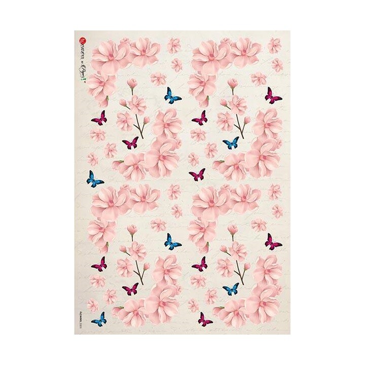 Ryžový papier A3 Paper Design - Ružové kvety