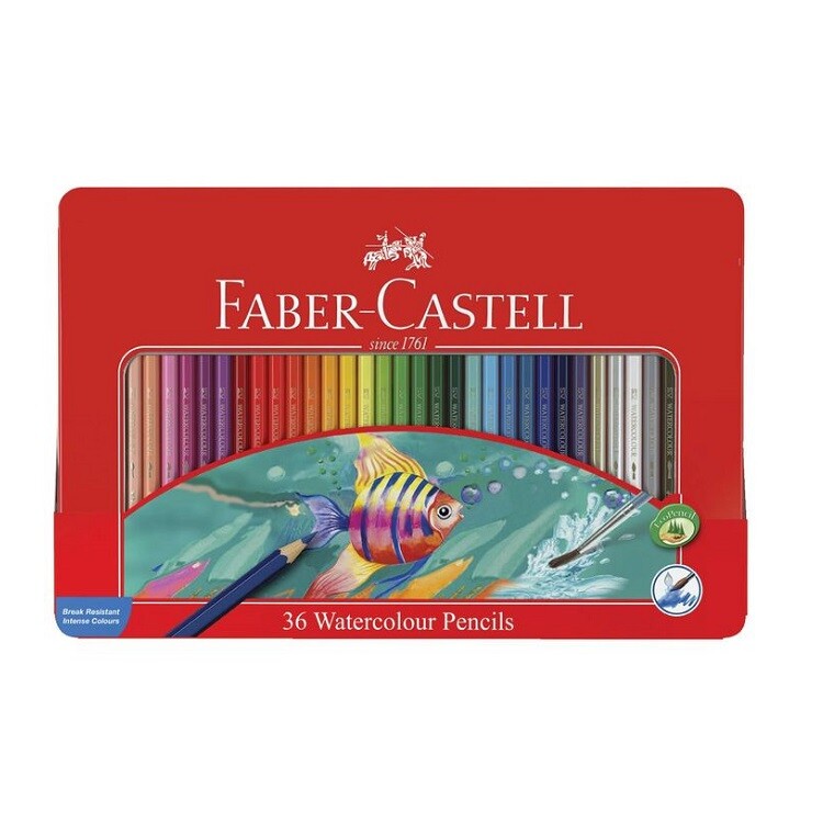Pastelky akvarelové set 36 farebné v plechovom puzdre