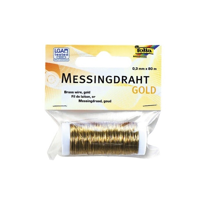 Mosadzný drôt Folia 0.3 mm x 80 m – gold