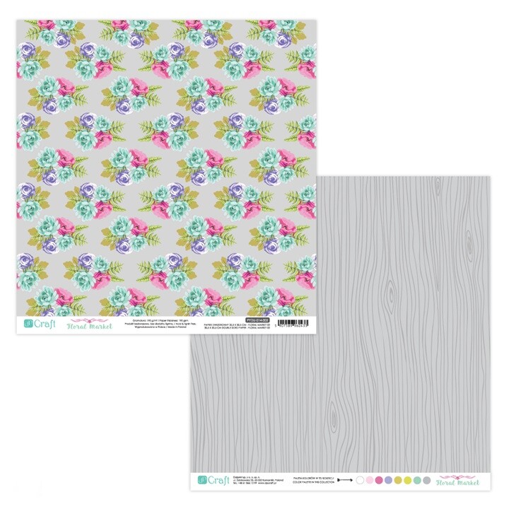Obojstranný papier na scrapbooking 30.5 x 30.5 cm - Floral Market 02