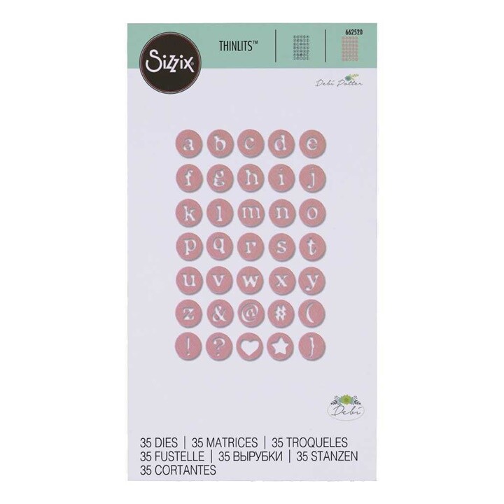 Vyrezávacie šablóny Sizzix Thinlits Dainty Lowercase- sada 35 ks