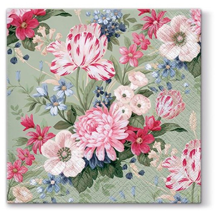 Servítky na dekupáž Calm flowers - 1 ks