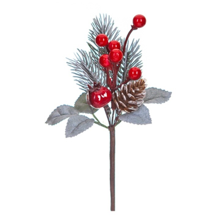Ozdobná vianočná vetvička 18cm