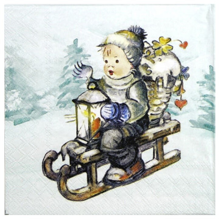 Servítky na dekupáž Ride into Christmas 1 ks