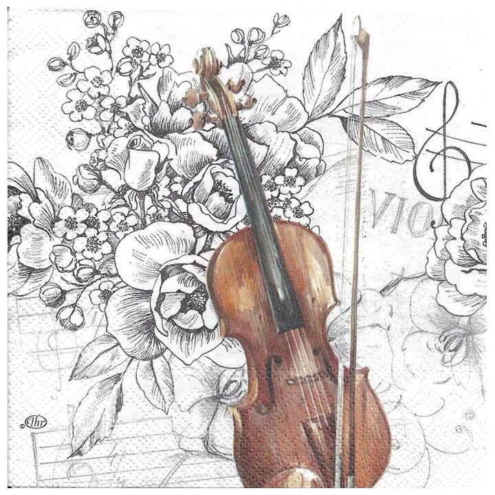 Servítky na dekupáž Bella Musica - 1 ks