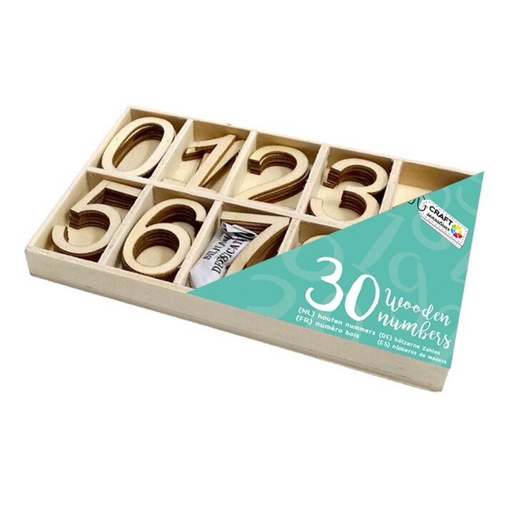 Drevené čísla Craft Sensations 30 ks