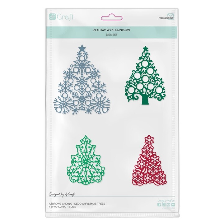 Vyrezávacia šablóna Deco Christmas Trees 4-dielna