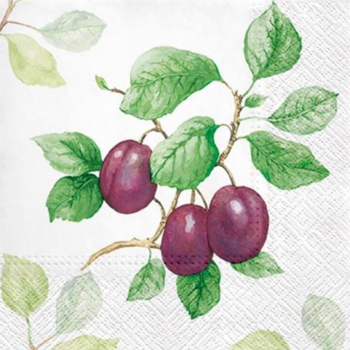 Servítky na dekupáž Garden Plum - 1 ks