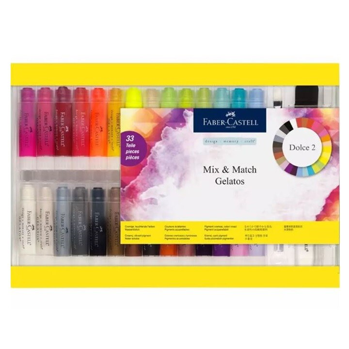 Akvarelové pigmentové pastely Gelatos Faber-Castell-darčeková sada Dolce 2/33ks