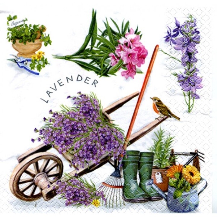Servítky na dekupáž Gardening - 1 ks