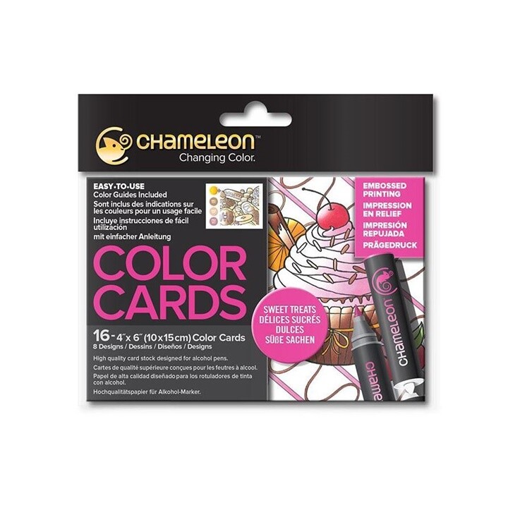Chameleon kartičky na vymaľovanie - Sweet Treats / sada 16 ks