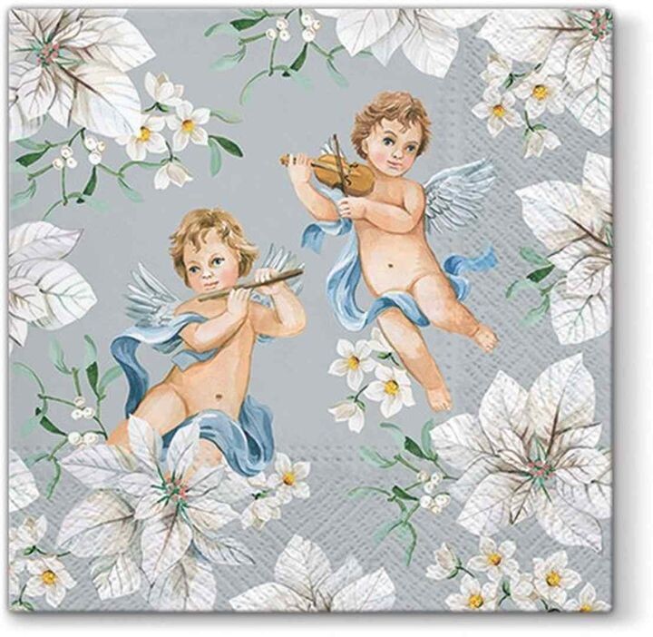 Servítky na dekupáž Angels in Flowers - 1 ks