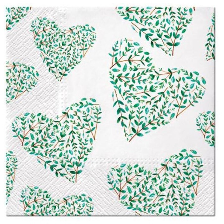 Servítky na dekupáž Floral Hearts - 1 ks