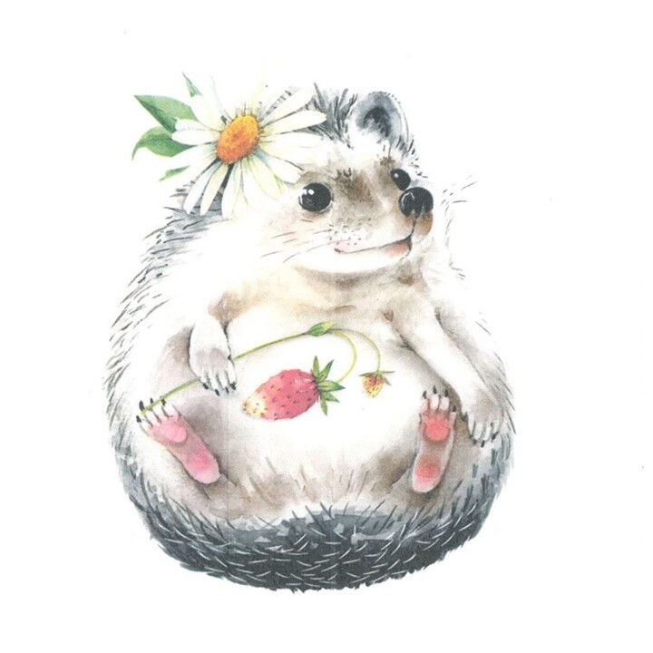Servítky na dekupáž Wild Strawberry Hedgehog - 1 ks