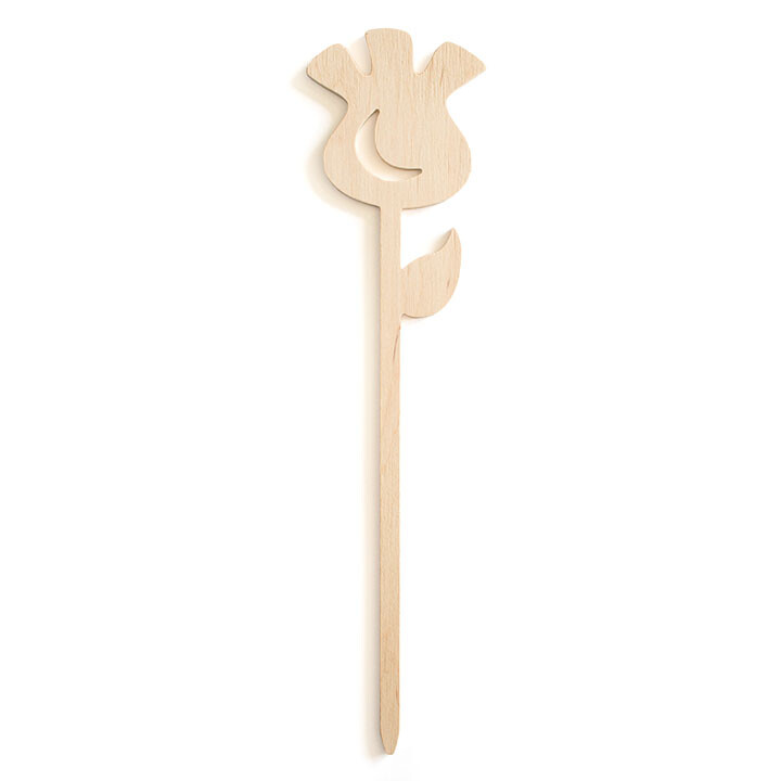 Drevený výrez TULIPÁN na zapichovanie 28 cm