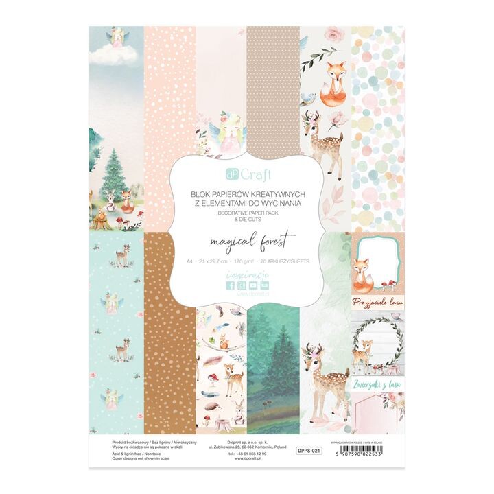 Papier na scrapbooking A4 Magical Forest  | sada 20 listov