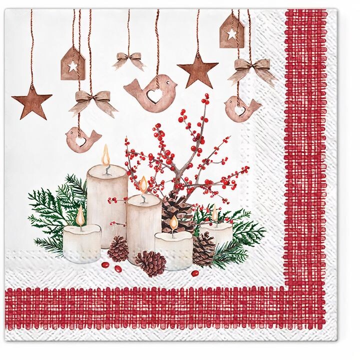 Servítky na dekupáž Adventné sviečky - 1 ks