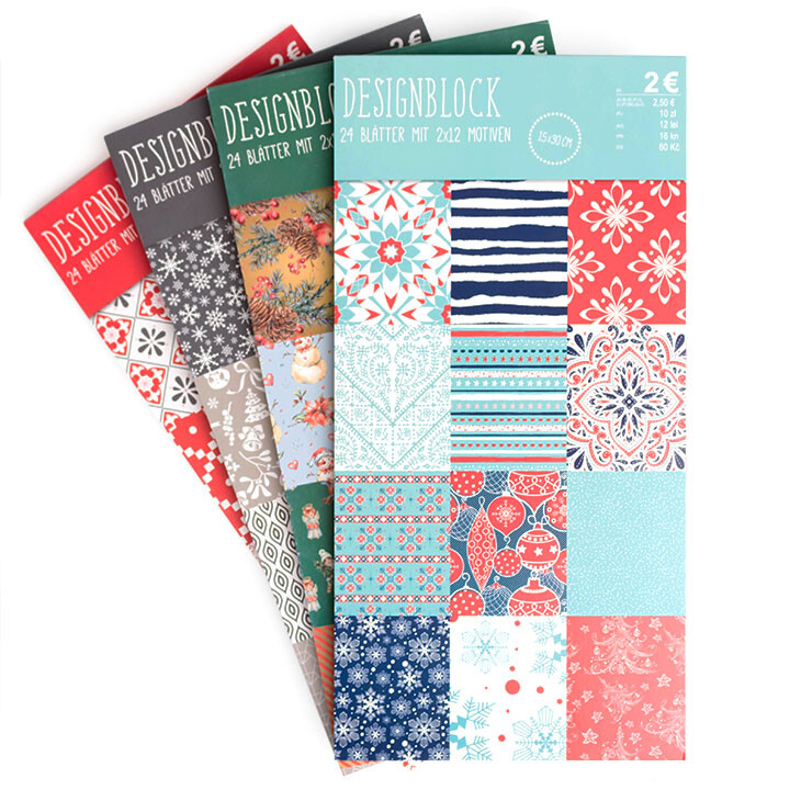 Papiere na scrapbooking 15 x 30 cm | sada 4 blokov