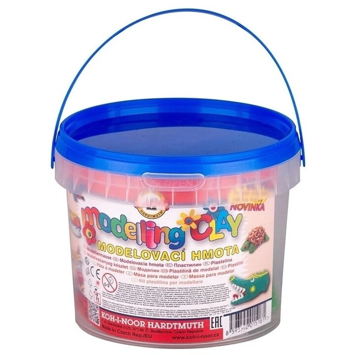 KOH-I-NOOR Plastelína v plastovom vedierku | 8 farieb, 700 g