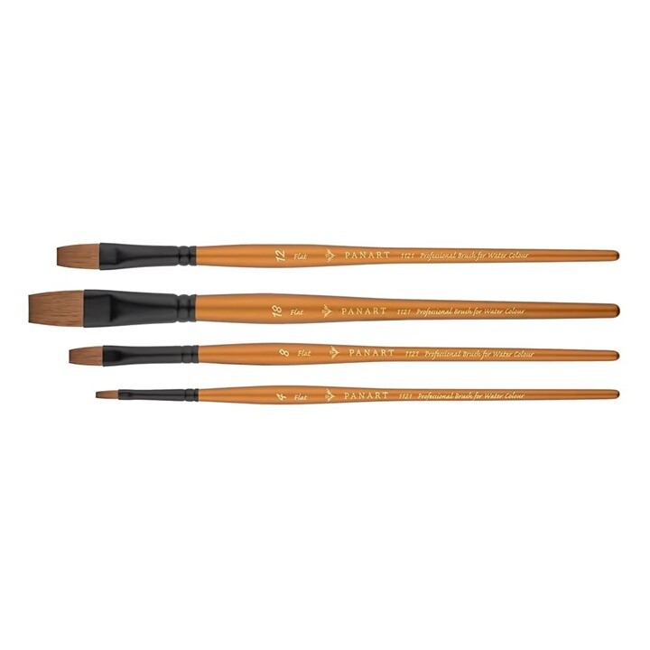 PanArt 1121 - plochý akvarelový štetec zo soboľa | rôzne veľkosti | Various Sizes