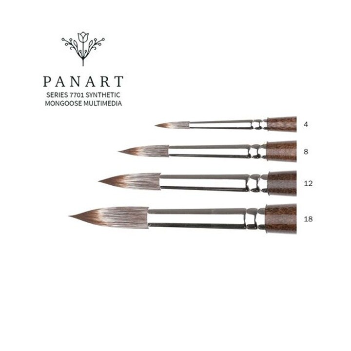 PanArt 7701 okrúhly štetec - syntetické mangustie štetiny | Various Sizes