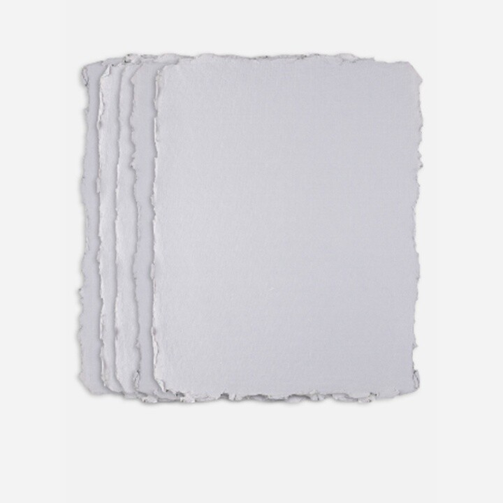 PanArt sivý handmade papier A4 – 10 ks, trhané okraje