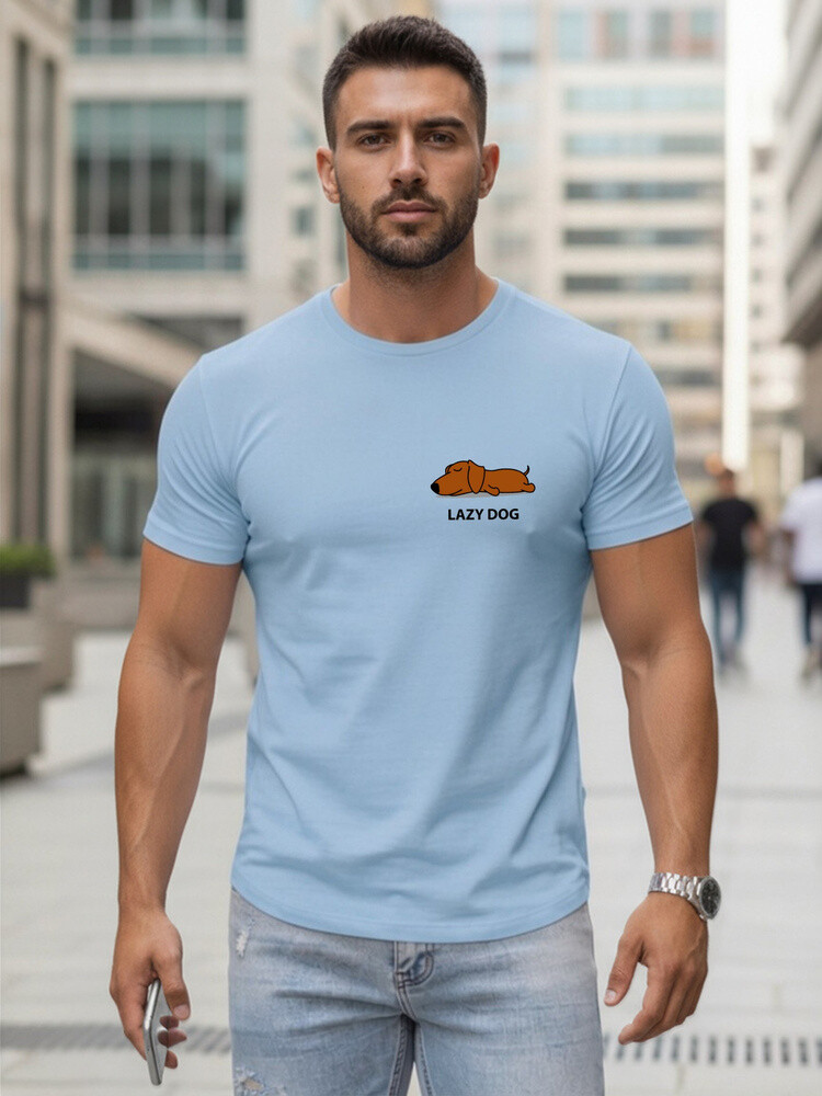 Herren-T-Shirt mit minimalistischem Druck blau Dstreet NX5096R