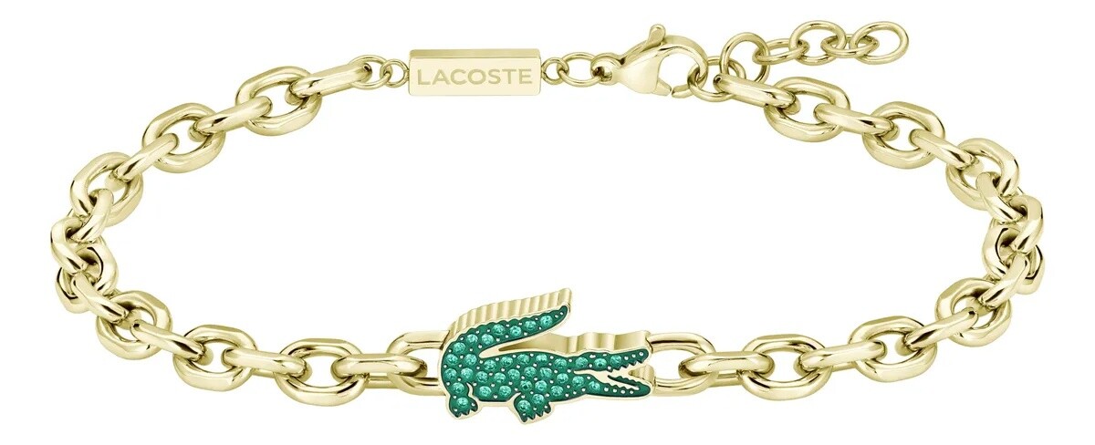 Lacoste Pozlátený náramok so zelenými kryštálmi Arthor 2040611