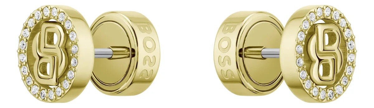 Hugo Boss Luxusné pozlátené náušnice Double B 1580826