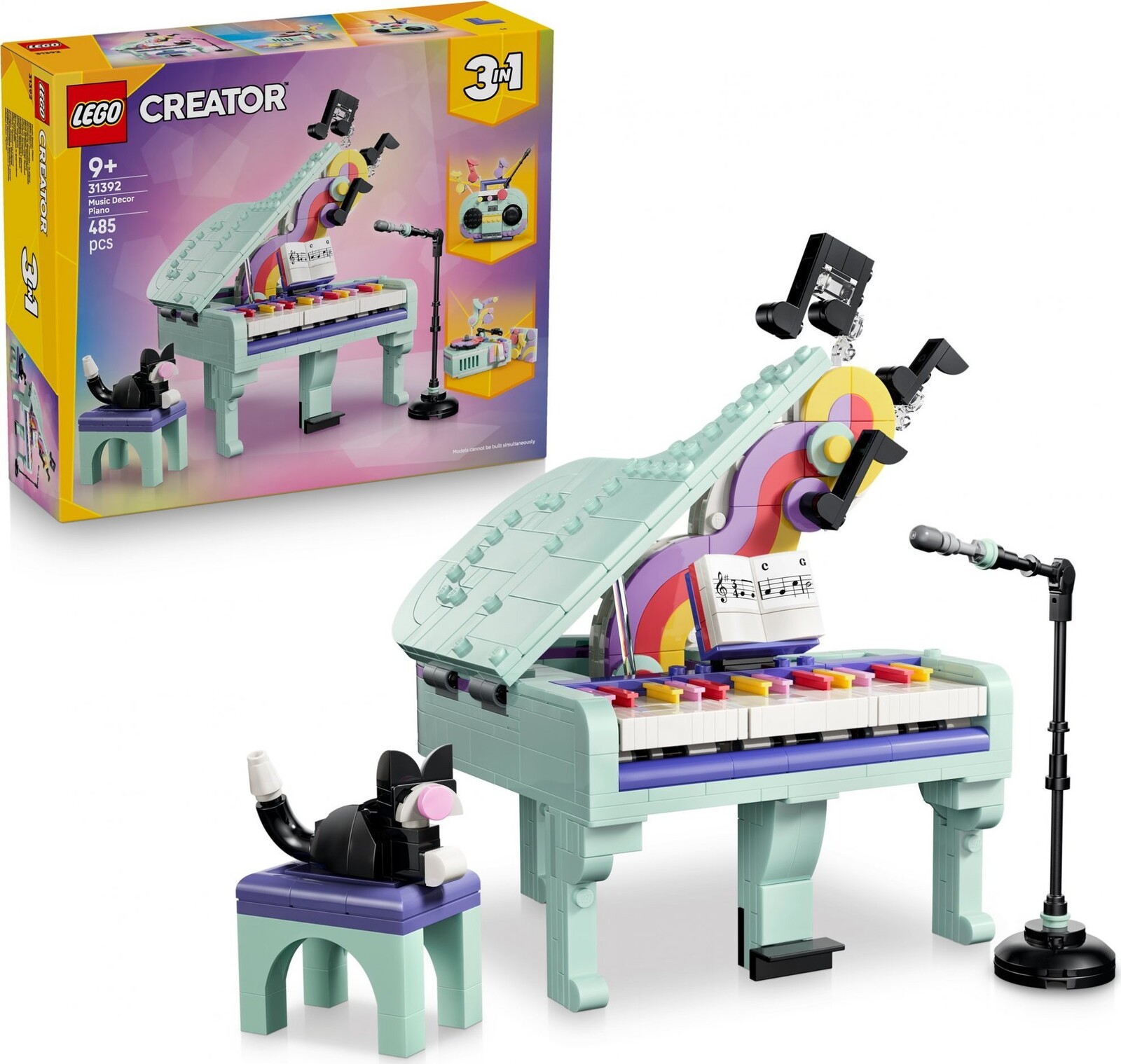 LEGO® Creator 3 v 1 31392 Hudobná dekorácia: Klavír s mačkou