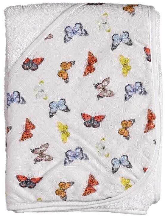 XKKO BMB Bambusová froté osuška s kapucí 90 × 90 Butterflies