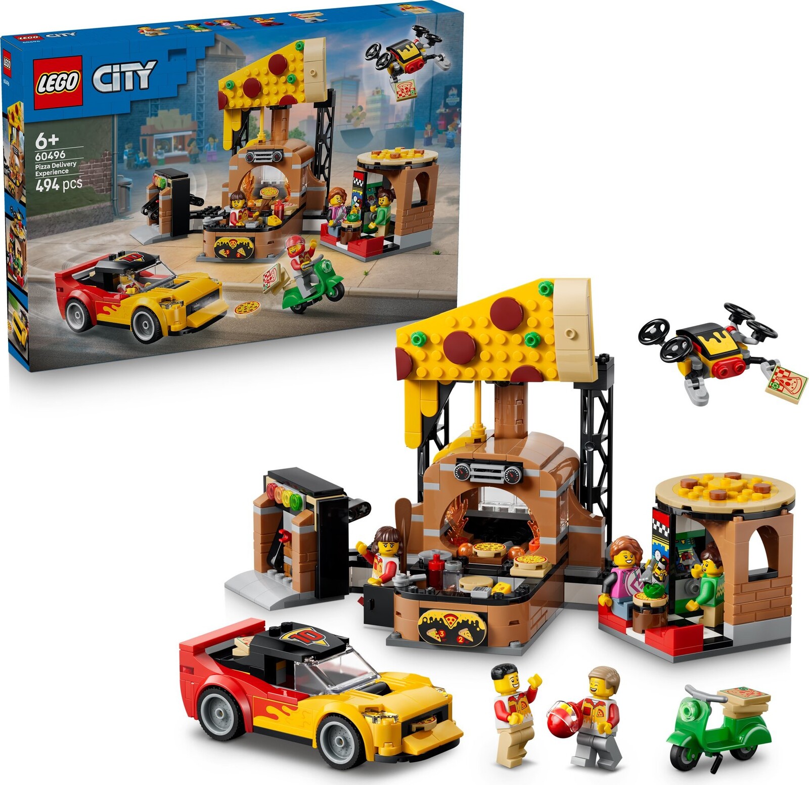 LEGO® City 60496 Donáška pizze s vozidlami