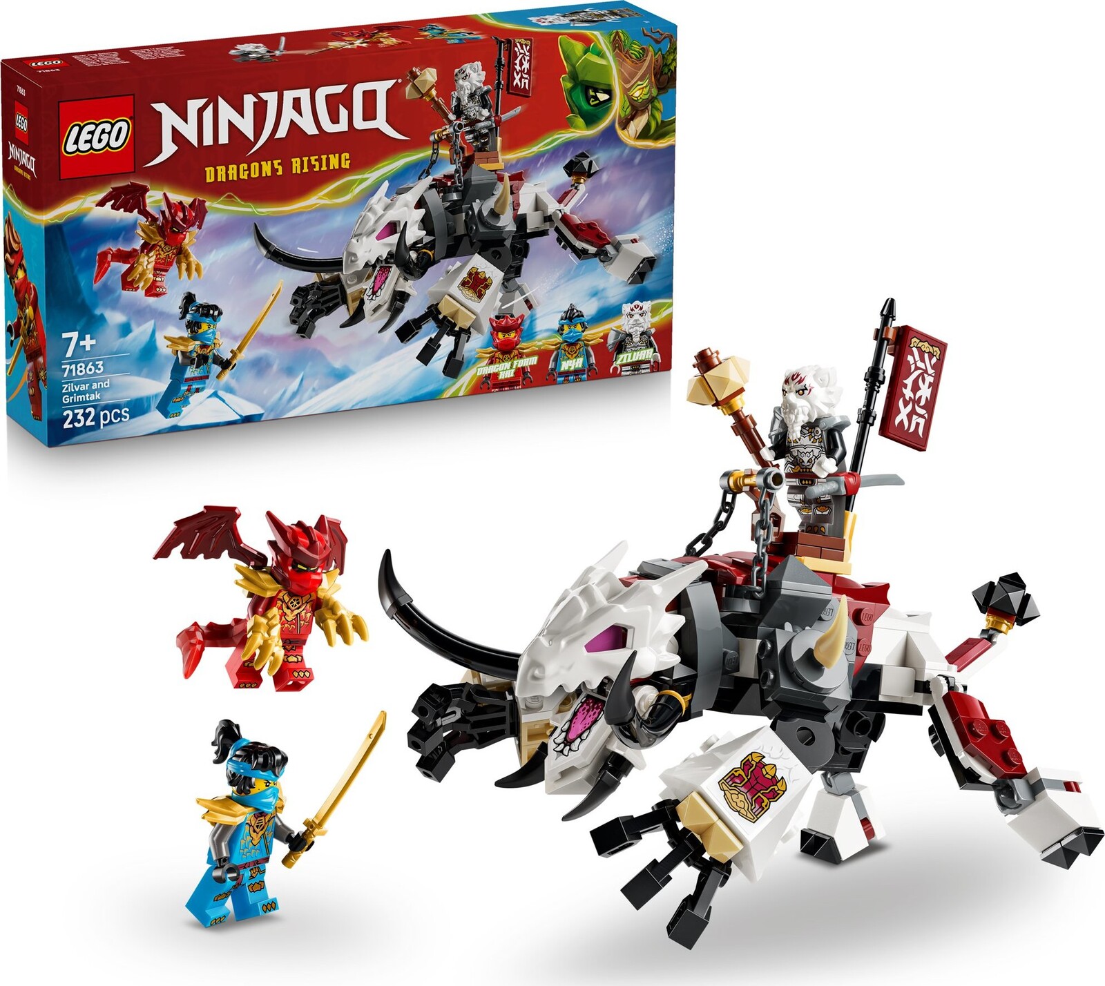 LEGO® NINJAGO® 71863 Zilvar a dračia beštia Grimtak