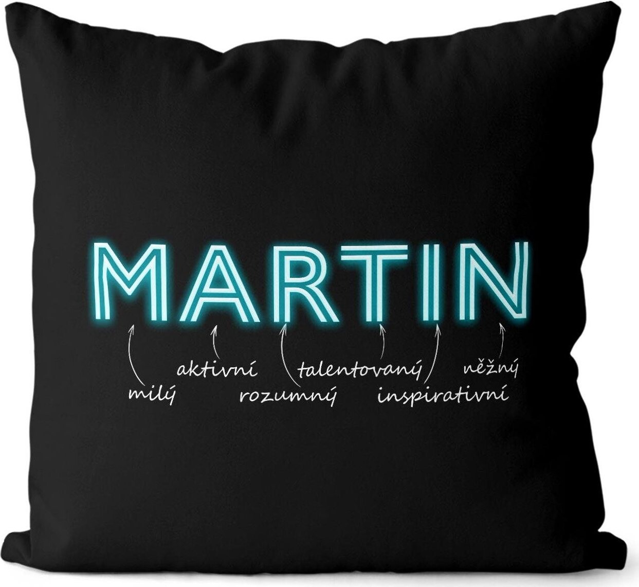 Impar, vankúš neónový muž. meno Martin