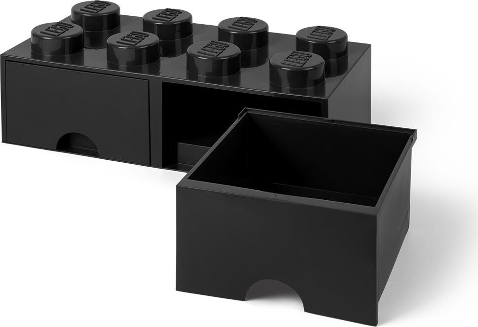 LEGO Úložný box 8 so zásuvkami – čierny